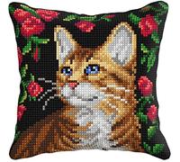 Orchidea - Kreuzstich-Kissen-Set - Katze - bedruckte Leinwand - 4,5 Stück - für Erwachsene - 99035