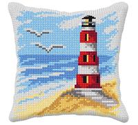 Orchidea - Kreuzstich-Set für Kissen, Leuchtturm, bedruckte Leinwand, 4,5 Stück, für Erwachsene, 99026