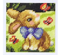 Orchidea Stickpackung für Kinder halber Kreuzstich Hasi mit Schleife 9601