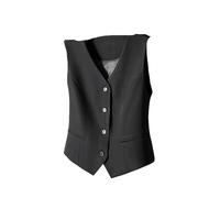 ORDOBO Anzugweste Für Damen - Formelle Anzugweste, Lässig, Schmal, Ärmellos, Weste, Kurze Jacke, Schlicht, Modisch, Sommer, Frühling, Mantel, Business, Büro, Tops, Schwarz, L