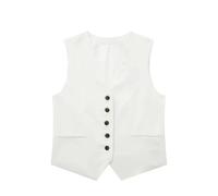 ORDOBO Anzugweste Für Damen - Leinenweste Damen Ärmelloser Mantel Sommer Frühling Koreanischer Stil Mode Vintage Weste V-Ausschnitt Lässige Büro Business Jacke,Weiß,S