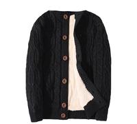 ORDOBO Herren Fleecejacke - Winter Strickjacke Dicke Warme Jacke Pullover Männer Kleidung M-7Xl Plus Größe Casual Outdoor Fashion Streetwear Tops,Schwarz,6XL