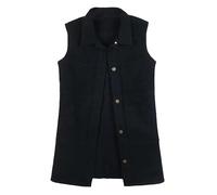 ORDOBO Jeansweste Für Damen - Frühling Sommer Jacke Elegant Schlank Ärmellos Langer Mantel Lässige Damen Weste Streetwear S-6Xl Plus Size Strickjacke Büro Tops,Schwarz,3XL