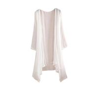 ORDOBO Sommer-Strickjacke Für Damen - Mode Elegant Langarm Midi Lange Vintage Strickjacke Lässig Dünn Unregelmäßig Baumwolle Leinen Sonnenschutz Kleidung Frühling Tops Mantel,Weiß