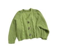 ORDOBO Strickjacke Für Damen - Koreanischer Stil Strickpullover Damen Langarm Einfarbig Strickwaren Jacke Tops Herbst Winter Warm Lässig Lose Streetwear,Grün,40-70Kg