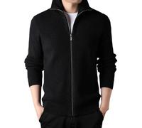 ORDOBO Strickjacke Für Herren - Gestrickte Pullover Jacke Männer Casual Business Winter Mode Warme Strickmantel Tops M-3Xl Plus Größe Klassische Einfache Kleidung, Schwarz, L 58-63 Kg