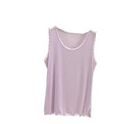 ORDOBO Unterhemd Für Damen - Übergröße, Trägertop, Spitze, O-Ausschnitt, Ärmellos, Sommer, Damen, Schlank, Einfarbig, Sexy, Modisch, Klassische Streetwear, Violett, Xl