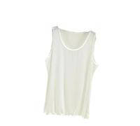 ORDOBO Unterhemd Für Damen - Übergröße Weste Tops Spitze O-Ausschnitt T-Shirt Ärmellos Sommer Damen Schlank Einfarbig Sexy Mode Klassische Streetwear, Weiß, Xl