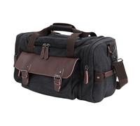 Oreilet Canvas-Reisetasche für Reisen, Reise-Seesäcke, Overnight Weekender Handgepäcktasche für Männer und Frauen, Fitnessstudio, Camping Klettern Flugreisen, 18,5 X 9,8 X 9,4 Zoll (Black)