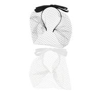 ORFOFE 2 Stück 2 Stück-Pack Vintage Haarbänder mit Schleife aus Netzstoff Weiß und Schwarz Verstellbare Damen Stirnbänder für Braut Hochzeit und Party