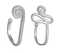 ORFOFE 2 Stück Punk U förmiger Fake Nasenring Snail Snake form Verstellbar Allergiefreies Metall Nasenpiercing Schmuck für Damen und Herren