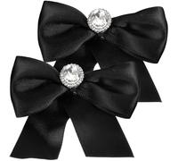 ORFOFE 2 Stück Strass Schleifen Schuhclips aus Seidenstoff Abnehmbare Schuhverzierungen für Damen Wiederverwendbare Schuhdekoration für Hochzeiten Partys und Alltag