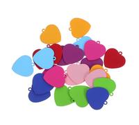 ORFOFE 24 Stück Teiliges Edelstahl Herz Anhänger Bunt Flach zum Gravieren DIY Schmuck Rohlinge Hundemarken für Haustier Gravur Vielseitige Edelstahl Anhänger für Halsketten und