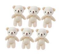 ORFOFE 6 Stück Teiliges Plüschbär Anhänger Leichte Stofftier Schlüsselanhänger Süße Mini Bären Charms für Rucksack Tasche Wohnungsdeko Niedliche Geschenkidee Tragbar und Flexibel