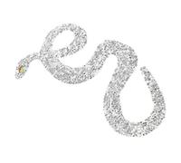 ORFOFE Bestickter Schlangen aufnäher Silber zum Aufbügeln Vielseitiges DIY Patch für Kleidung Jacken Taschen Hüte Reparierend und Dekorativ Langlebig und Hautfreundlich