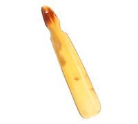 ORFOFE Ergonomischer Kurzer Schuhlöffel aus Natürlichem Horn für Müheloses Anziehen und Ausziehen der Schuhe ohne Bücken Glatte Abgerundete Form Khaki