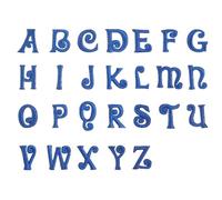 ORFOFE Gestickte Buchstaben aus Stoff 26 Stück Blaue Applikationen zum Aufbügeln für Hüte und Kleidung im Alltag oder Bastelprojekte