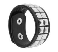 ORFOFE Punk Gothic Armband Herren Damen Pu Leder Manschette mit Nieten Verstellbar Robustes Fake leder Unisex Rock Style Halloween Party Schmuck