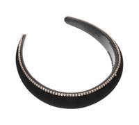 ORFOFE Rhinestone Haarreif Gepolstert mit Breitem Samtband Glitzerndes Stirnband Strass für Damen Komfortabel für Alltag Hochzeit und Make up Modisches Accessoire in Schwarz