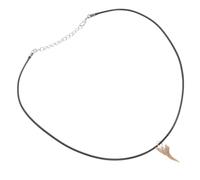 ORFOFE Sharks Tooth Halskette mit Natürlichem Kristall Fossil Anhänger Unisex Lederkordel Schmuck Vielseitig Tragbar für Damen und Herren Einzigartiger Charme für Alltag und