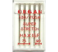 Organ 5 Nähmaschinen Nadeln Sortiment HA x 1 SP St. 75 + 90 Super Stretch (für System 130/705H) Haushaltsnähmaschinen