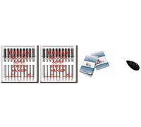 Organ Haushaltsnähmaschinennadeln, super dehnbar (HA x 1SP), 2 Packungen mit 10 Stück, Größen 75/11 & 90/14 + einzigartiger großer Nadeleinfädler & Organ Nadelindex-Anleitung