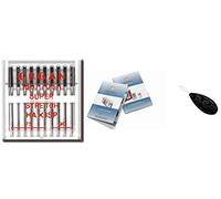 Organ Haushaltsnähmaschinennadeln - Superstretch (HAX1SP) 130/705 H, 10 Stück, Größe: 75/11, 90/14 + einzigartiger großer Nadeleinfädler & Organ Nadel-Index