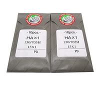 Organ Nadel - 20 Stück Organ Titan HAX1PD 15 x 1PD Heimnähmaschinennadeln mit flachem Schaft (in ckpsms transparenter Kunststoffbox) (Nadelstärke: 12/80)