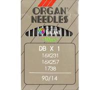 ORGAN Nähmaschinennadeln Industrie Rundkolben System 1738 DBx1 (Universal - Stärke 90/14)