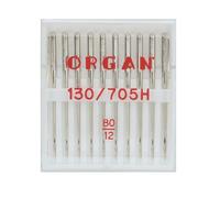 Organ Needles 5110080 Maschinennadeln, Silber, 80/12 Größe, 10 Count