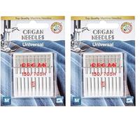 ORGAN NEEDLES 5110090BL Nadeln, Metal, Silber, 90/14 Größe, 10 (Packung mit 2)
