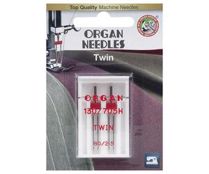 Organ Zwillingsnadel / Stärke 80 (Nadelabstand 2,5 mm / 130/705 HZ / 2 Nadeln)