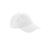 Beechfield 6-Panel Basecap – organische Baumwolle, flaches Profil – Weiß One Size