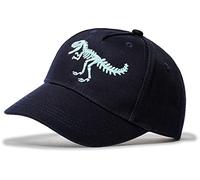 Organic Kinder Cap : T-Rex Skelett - Basecap die im Dunklen Leuchtet - Kappe Jungs Cap Kappe Mütze Dinosaurier Dino Tyrannosaurus Jungen Glow in the Dark (Navy)