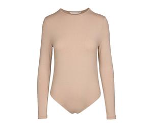 ORGANICATION Bio-Damen-Body mit Rundhalsausschnitt, langarm, beige, Gr. L