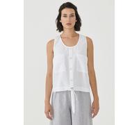ORGANICATION Blusentop aus Leinen und Bio-Baumwolle mit Taschen WHITE XS