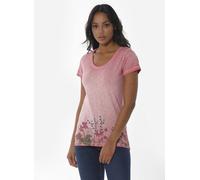 ORGANICATION Cold Pigment Dyed T-Shirt aus Bio-Baumwolle mit Blume-Print Rose(Desert Rose) XS