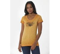 ORGANICATION Cold Pigment Dyed T-Shirt aus Bio-Baumwolle mit Kamera-Print Gelb(Mango) XL