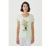 ORGANICATION Cold Pigment Dyed T-shirt aus Bio-Baumwolle mit Pflanzen-Print SAGE GREEN XL