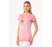ORGANICATION Cold Pigment Dyed T-Shirt aus Bio-Baumwolle mit Print Rosa(Desert Rose) XL