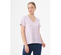 ORGANICATION Damen Basic T-Shirt aus Bio-Baumwolle mit V-Ausschnitt LAVENDER FOG L