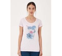 ORGANICATION Garment Dyed T-Shirt aus Bio-Baumwolle mit Blumen-Print lavender XL