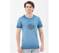 ORGANICATION Garment Dyed T-Shirt aus Bio-Baumwolle mit Rubik’s Cube-Print indigo XL