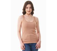 ORGANICATION Geripptes Basic Top aus Bio-Baumwolle Tan S