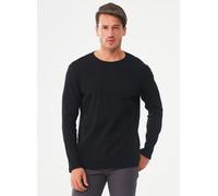 ORGANICATION Geripptes Langarmshirt aus Bio-Baumwolle BLACK XXL
