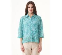 ORGANICATION Hemdbluse aus Bio-Baumwoll-Voile Grün((Emerald Flower) S