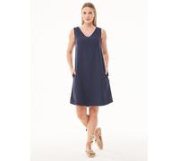 ORGANICATION Kleid aus Bio-Baumwolle und Leinen Blau(Navy) XS