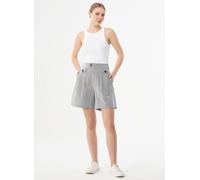 ORGANICATION Bio-Damen-Hose kurz mit Bundfalte gestreift shadow/offwhite, Gr. S