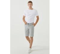 ORGANICATION Slim Chino-Shorts aus Bio-Baumwolle mit Streifenmuster Shadow/Off White