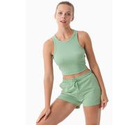 ORGANICATION SONNIA | Cropped Rib Top aus Bio-Baumwolle Mineral Green M